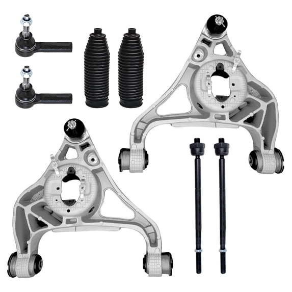 Detroit Axle - RWD 8pc Front End Kit for 2013-2018 Ram 1500, 2019-2024 1500 Classic, 2 Lower Control Arms with Ball Joints 4 Outer Inner Tie Rods 2 Boots Replacement