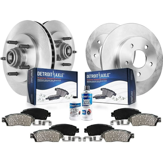 Detroit Axle - RWD Brake Kit for 2000 2001 2002 Ford Expedition Lincoln Navigator Front & Rear Disc Brake Rotors Replacement Ceramic Brakes Pads