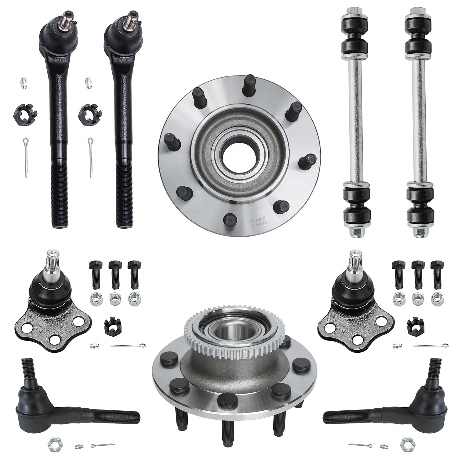 Detroit Axle 4-Piece Ball Joint Set For 2000-2002 Dodge Ram 2500/3500 4WD | Upper & Lower Ball Joints Replacement Kit
