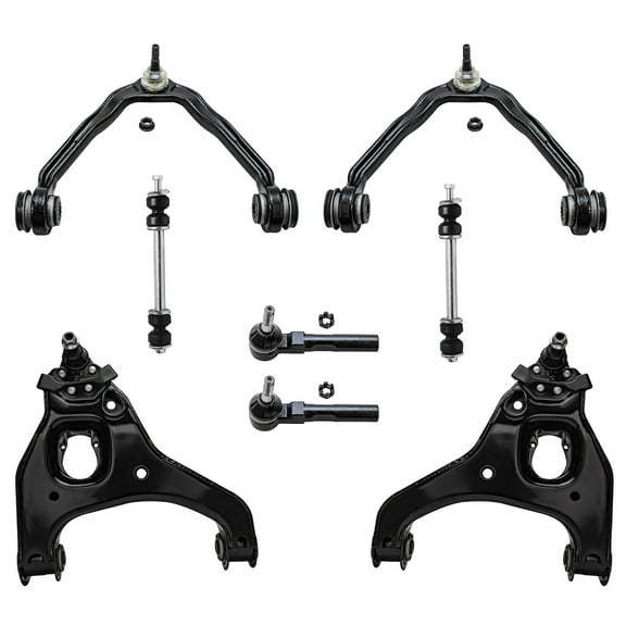 Detroit Axle - RWD Front 8pc Control Arms Kit for 1999-2006 Silverado Sierra 1500 Chevy GMC, 4 Lower & Upper Control Arms w/Ball Joints 2 Outer Tie Rods 2 Sway Bars