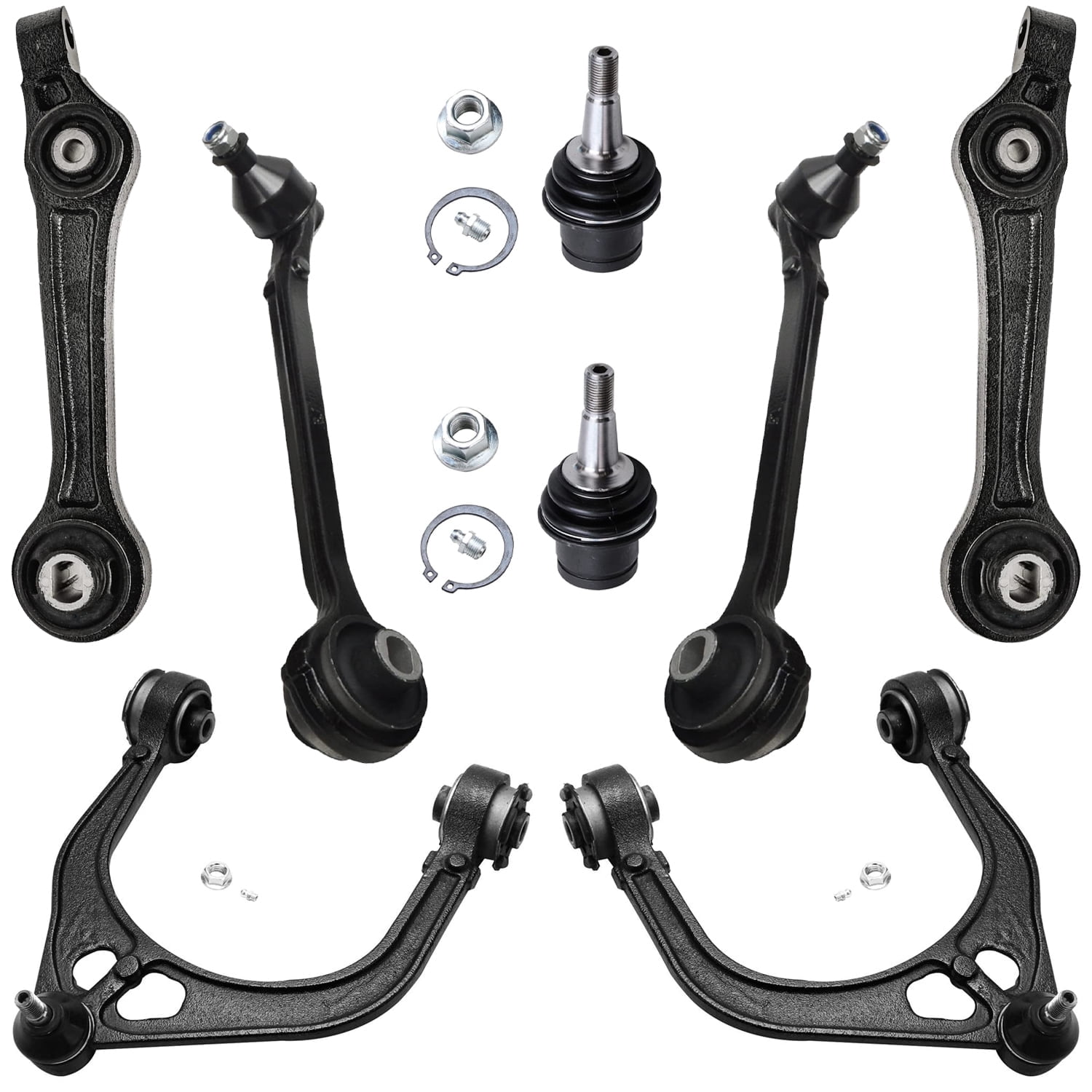 Detroit Axle - 8pc RWD Front Control Arms Kit for Chrysler 300 Dodge Challenger Charger Magnum, Upper & Lower Control Arms w/Ball Joints Lower Ball Joints Replacement