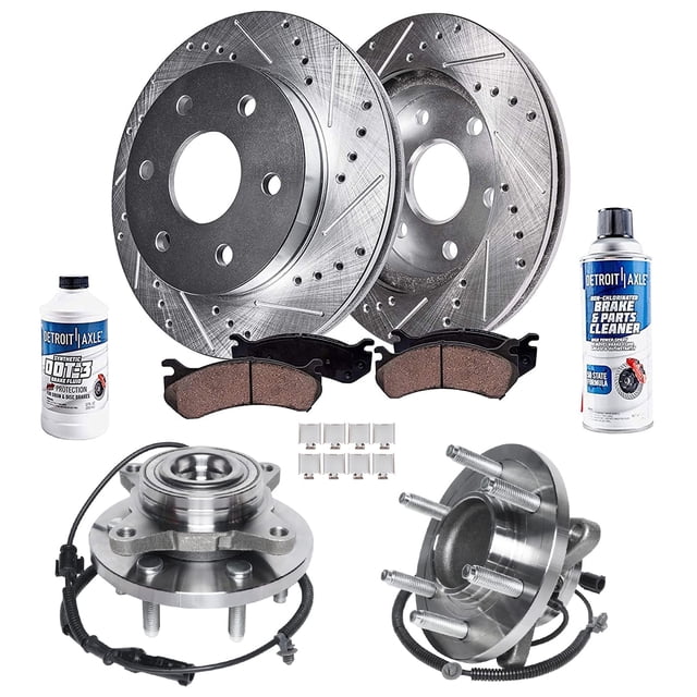 Complete Brake Kit With Rotors, Ceramic Pads & Wheel Bearings For 2000-2003 Ford F-150 4WD
