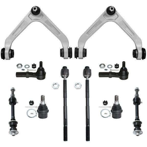 Detroit Axle - RWD Front End 10pc Suspension Kit for 03-06 Dodge Ram 2500 3500, 2003 2004 2005 2006, 2 Upper Control Arms 2 Lower Ball Joints 4 Outer & Inner Tie Rods 2 Sway Bars Replacement