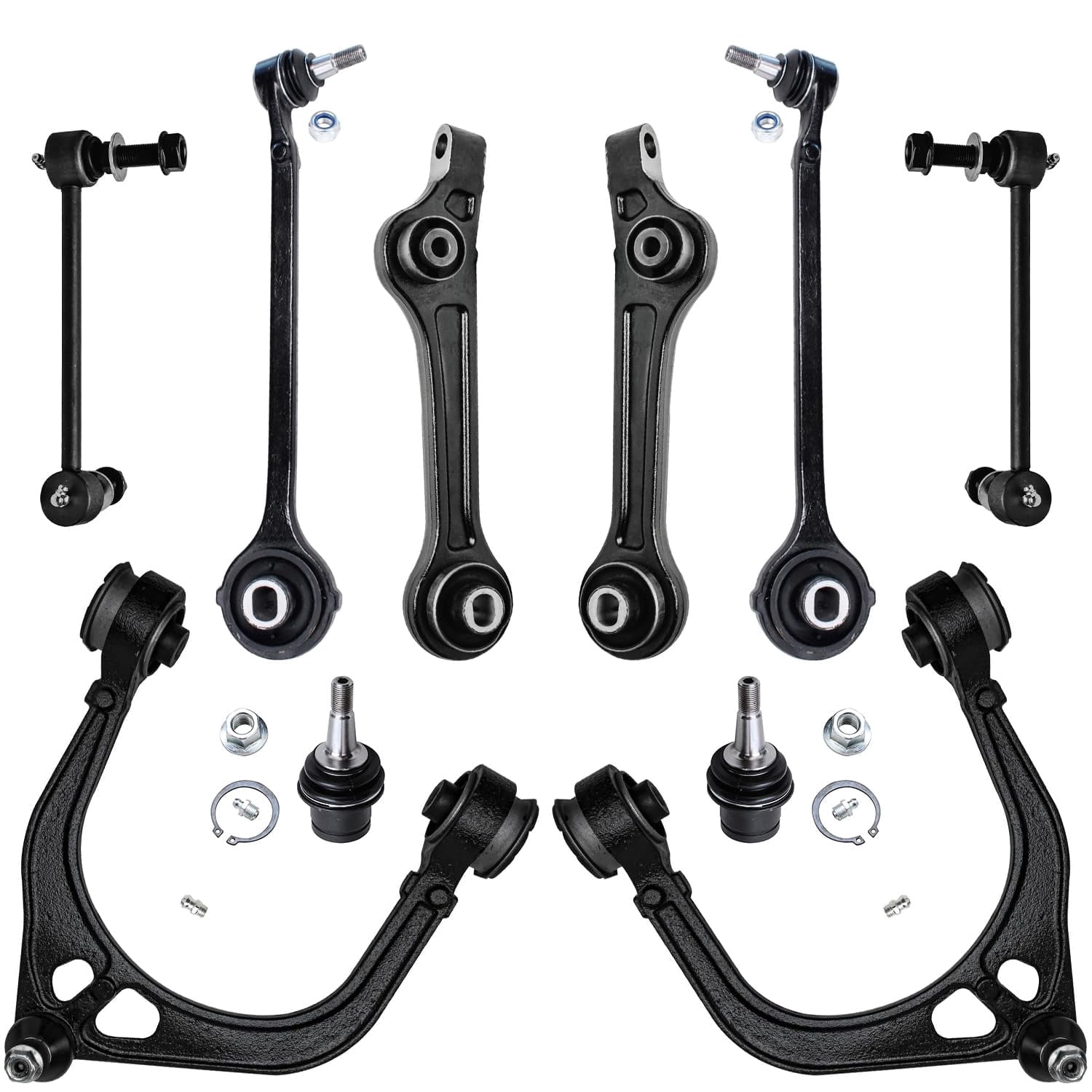 Detroit Axle - RWD Front End Control Arms Kit for 11-23 Chrysler 300 Dodge Charger Challenger, Ball joints Sway Bars 2011 2012 2013 2014 2015 2016 2017 2018 2019 2020 2021 2022 2023 Replacement