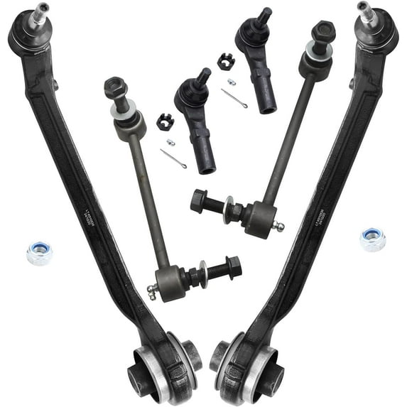 Detroit Axle - RWD Front End Control Arms Kit for Dodge Charger Challenger Chrysler 300, 2 Lower Forward Control Arms 2 Sway Bar End Links 2 Outer Tie Rods 2011 2012 2013 2014 Replacement Suspension