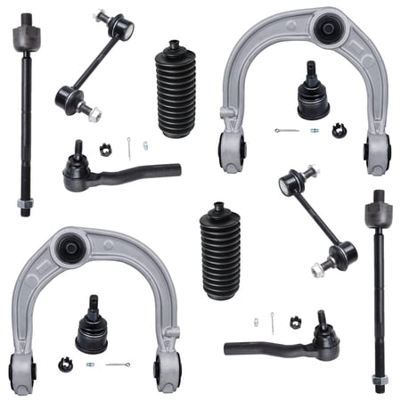 Detroit Axle - RWD Front End Kit for 03-07 Cadillac CTS, Upper Control Arms Tie Rods Sway Bar Links Lower Ball Joints Boot & Bellows 2003 2004 2005 2006 2007 Replacement - 12pc Set