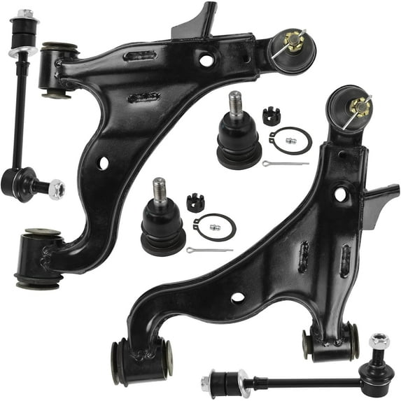 Detroit Axle - RWD Front End Kit for 2005-2015 Toyota Tacoma, 2 Lower Control Arms with Ball Joint 2 Sway Bar Links 2 Upper Ball Joints 2006 2007 2008 2009 2010 2011 2012 2013 2014 Replacement