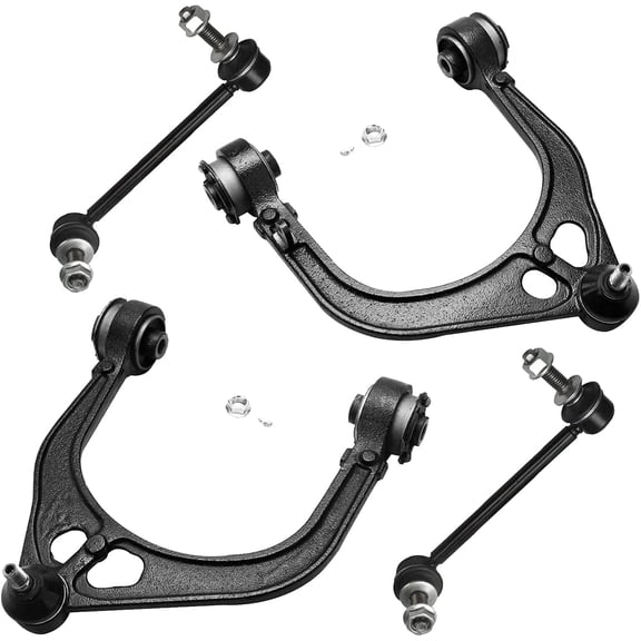 Detroit Axle - 4pc RWD Front End Kit for 2005-2023 Chrysler 300, 2006-2023 Dodge Charger, 2008-2023 Challenger, 2005-2008 Magnum, 2 Upper Control Arms w/ Ball Joints 2 Sway Bars Replacement