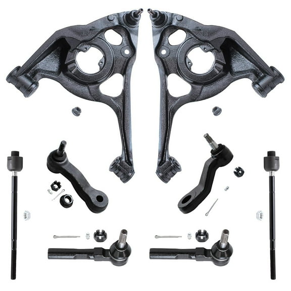 Detroit Axle - RWD Front End Kit for 2006-2014 Chevy GMC Express Savana 2500, 2003-2013 Express Savana 3500, 2 Lower Control Arms w/Ball Joints 4 Inner Outer Tie Rods Idler & Pitman Arms Replacement