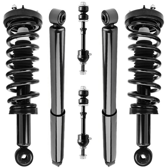 Detroit Axle - RWD Front Strut & Coil Spring Sway Bar Rear Shock Absorbers Replacement for 2005-2008 Ford F-150 Lincoln Mark LT - 6pc Set