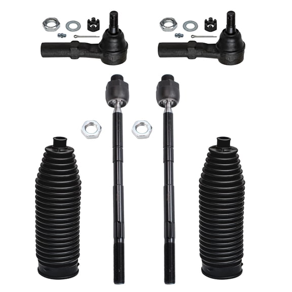 Detroit Axle - RWD Front Tie Rods for 2003-2011 Dodge Ram 2500 3500, 4 Inner and Outer Tie Rods, 2 Boots, 2004 2005 2006 2007 2008 2009 2010 Replacement