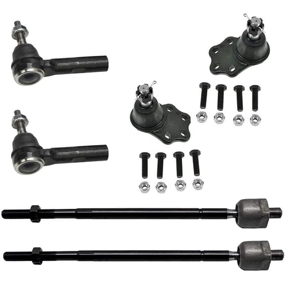 Detroit Axle - RWD Front Tie Rods + Lower Ball Joints Replacement for 00-04 Dodge Dakota / 00-03 Durango - 6pc Set Fits select: 2002 DODGE DAKOTA QUAD SLT, 2003-2004 DODGE DAKOTA SLT