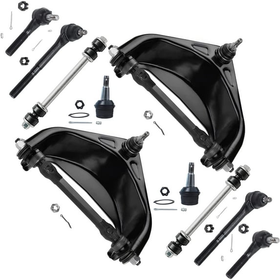 Detroit Axle - RWD Front Upper Control Arm Ball Joints Sway Bar End Links Outer Inner Tie Rods Replacement for 1997-1999 Dodge Ram 1500