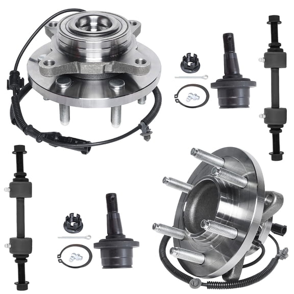 Detroit Axle - RWD Front Wheel Bearing Hubs Kit for 2009-2010 Ford F-150, 2 Wheel Bearing Hubs Assembly 2 Lower Ball Joints 2 Stabilizer Sway Bar End Links Replacement