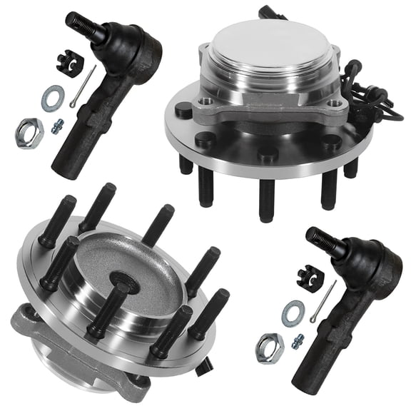 Detroit Axle - RWD Front Wheel Bearing Hubs Outer Tie Rod Ends for 2009-2010 Dodge Ram 2500 3500, 2011 Ram 2500 3500