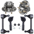 thumbnail image 1 of Detroit Axle - RWD Front Wheel Hub & Bearing Assembly + 16mm Thread Outer Tie Rod End + Sway Bar Link Replacement for 2009-2012 GMC Canyon Chevy Colorado (Coil Sus. ABS Model) - 6pc Set, 1 of 7