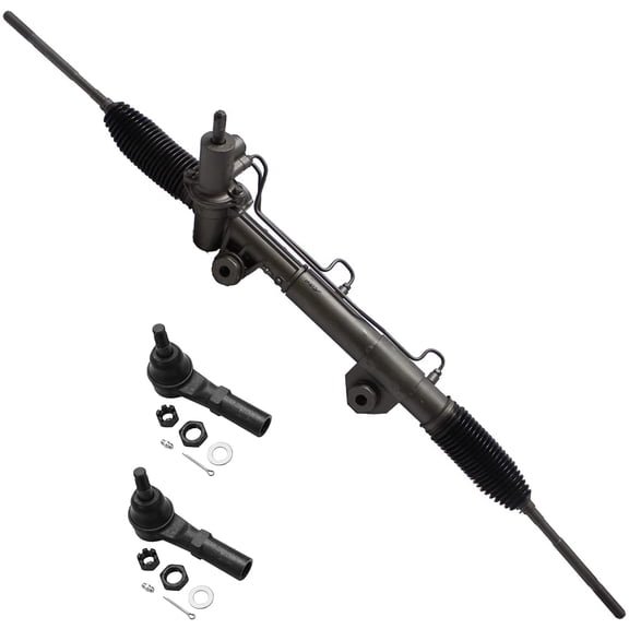 Detroit Axle - RWD Power Steering Rack & Pinion Assembly Outer Tie Rod Ends for Dodge Ram 2500 3500 Replacement - 3pc Set