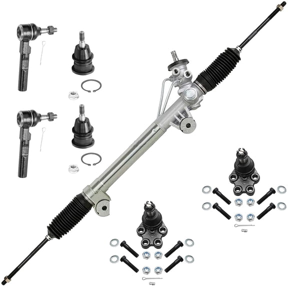 Detroit Axle - RWD Rack and Pinion Kit for 1999-2006 Chevy Silverado 1500 GMC Sierra 1500, Rack and Pinion Assembly 4 Upper & Lower Ball Joints 2 Outer Tie Rods Replacement