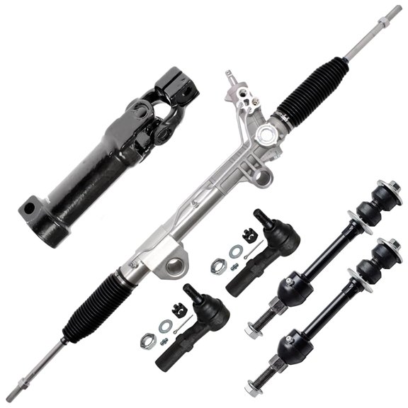 Detroit Axle - RWD Rack and Pinion Kit for 2002 2003 2004 2005 Dodge Ram 1500, Power Steering Rack and Pinion Assembly, Intermediate Steering Shaft, Front Sway Bar Links Outer Tie Rods Replacement