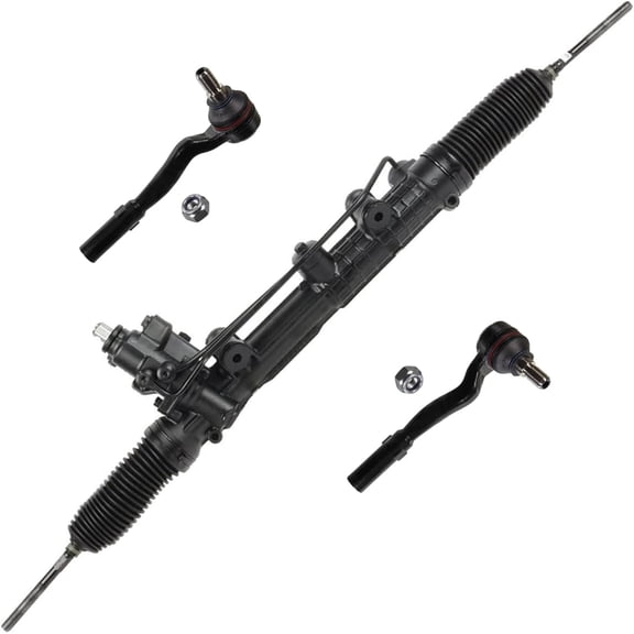 Detroit Axle - RWD Rack and Pinion Kit for 2003-2006 Mercedes-Benz E320 E350, 2003 E55 AMG, 1 Complete Hydraulic Power Steering Rack and Pinion Assembly 2 Front Outer Tie Rod Ends Replacement
