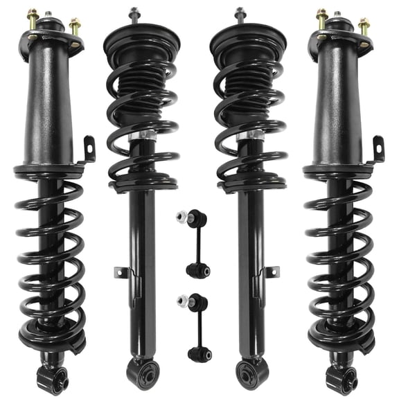 Detroit Axle - RWD Strut Kit for 2006-2013 Lexus IS250 IS350 [Sedan] 4 Front and Rear Struts Coil Spring 2 Rear Sway Bar End Links Suspension Replacement