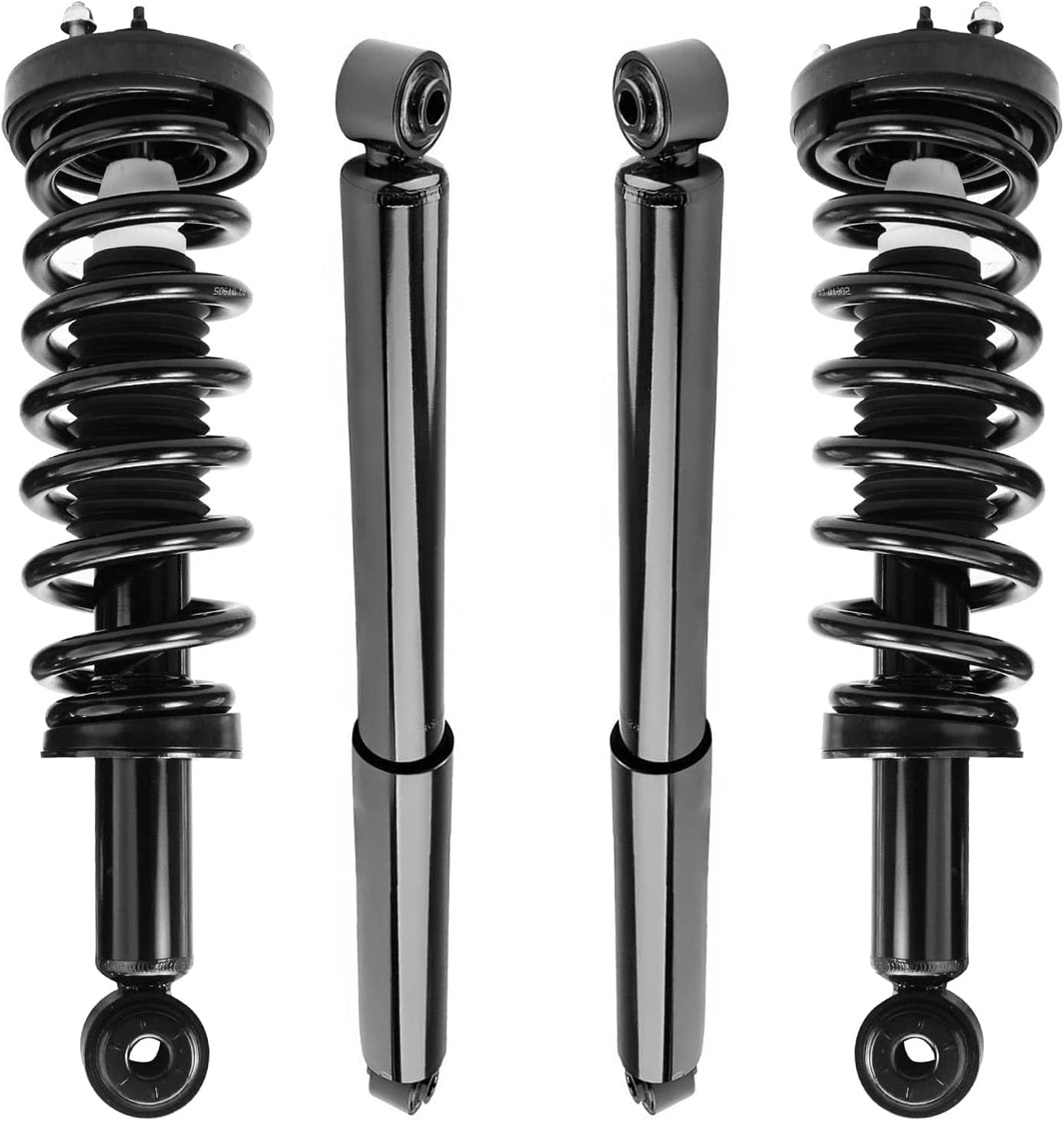 Detroit Axle - RWD Struts Shocks for 04-08 Ford F-150 Lincoln Mark LT 2005 2006 2007, 2 Front Struts w/Coil Spring Assembly 2 Rear Shock Absorbers Replacement Suspension Kit