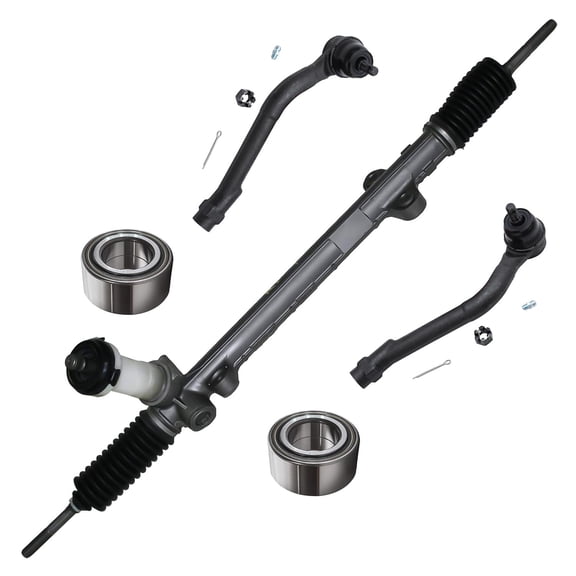 Detroit Axle - 5pc Steering Rack and Pinion Kit for 11-13 Hyundai Sonata, Steering Rack & Pinion Front Wheel Bearings Outer Tie Rods 2011 2012 2013 Replacement