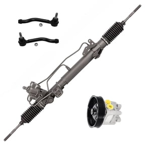 Detroit Axle - Rack and Pinion Kit for 2007-2013 Nissan Altima, Power Steering Pump with Pulley Rack and Pinion Assembly Front Outer Tie Rods 2008 2009 2010 2011 2012