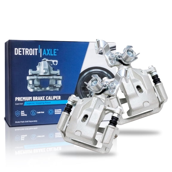 Detroit Axle - Rear 2pc Brake Calipers for Ford Fusion Lincoln MKZ Zephyr Mazda 6 Mercury Milan, 2006 2007 2008 2009 2010 2011 2012, 2 Disc Brake Calipers with Bracket Replacement