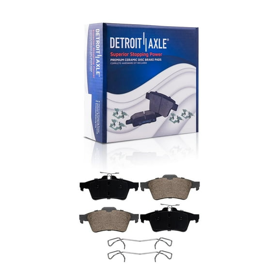 Detroit Axle - Rear Brake Pads for Ford Focus Escape Jaguar S-Type XF XJ XKR XJR Saturn Sky Pontiac Solstice, Ceramic Brake Pads Replacement