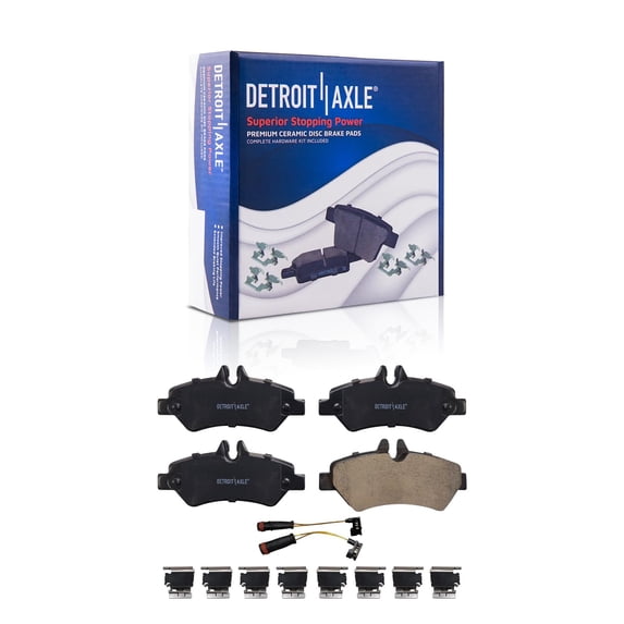 Detroit Axle - Rear 2pc Brake Pads for Dodge Sprinter Freightliner Mercedes-Benz Sprinter 2500 3500, 2 Ceramic Brake Pads with Hardware Replacement