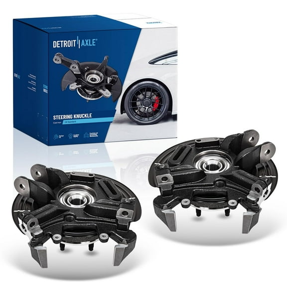 Detroit Axle - Rear 2pc Steering Knuckles for 02-05 Ford Explorer Mercury Mountaineer, 2 Steering Knuckles and Wheel Hub Bearing Assembly 2002 2003 2004 2005 Replacement