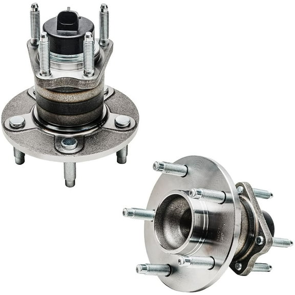Detroit Axle - Rear 2pc Wheel Bearing Hubs for Chevy Cobalt HHR Pontiac G5 Pursuit Saturn Ion, 2 Wheel Bearing & Hubs Assembly 5-Lug Replacement