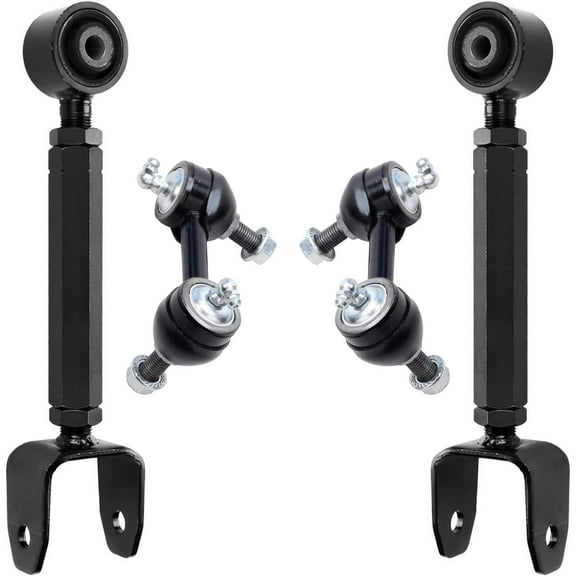 Detroit Axle - Rear 4pc Control Arms Kit for 2011-2013 Chrysler 200 Dodge Avenger, 2 Upper Control Arms 2 Sway Bar Links 2011 2012 2013 Replacement