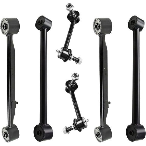 Detroit Axle - Rear 6pc Control Arms Kit for Chevy Trailblazer EXT GMC Envoy XL XUV Buick Rainier Olds Bravada Saab 9-7x, Lower & Upper Control Arms Sway Bars