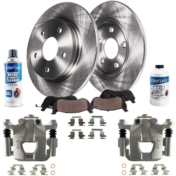 Detroit Axle - Rear 8pc Brake Kit for 02-18 Nissan Altima, 04-08 Maxima, Brake Rotors Ceramic Brake Pads Brake Calipers Replacement