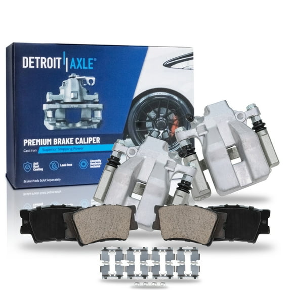 Detroit Axle - Rear Brake Calipers Brake Pads for 2007-2011 Toyota Camry, 2007-2012 Lexus ES350, 08-11 Avalon, Replacement 2008 2009 2010 Disc Brake Calipers Ceramic Brake Pads