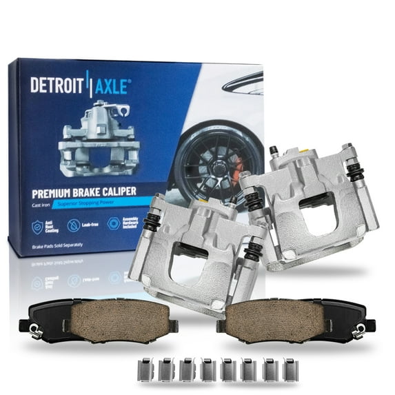 Detroit Axle - Rear Brake Calipers Brakes Brake Pads Replacement for Jeep Wrangler Liberty Dodge Nitro