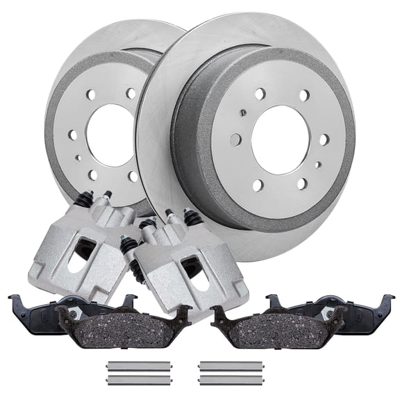 Detroit Axle - Rear Brake Kit for 2004-2011 Ford F-150, 2006-2008 Lincoln Mark LT, Disc Rotors Ceramic Brake Pads Brake Calipers