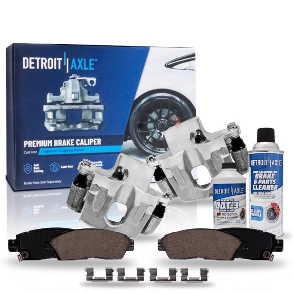 Detroit Axle - Rear Brake Calipers Ceramic Brake Pads Kit Replacement for Rainier Trailblazer SSR Envoy XL XUV Isuzu Ascender Olds Bravada Saab 9-7X