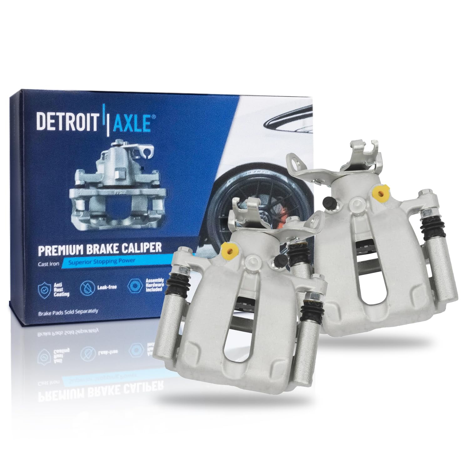 Detroit Axle - Rear Brake Calipers for 2014-2016 Chevrolet Malibu 2016 Malibu Limited, 2 Disc Brake Calipers with Bracket Replacement