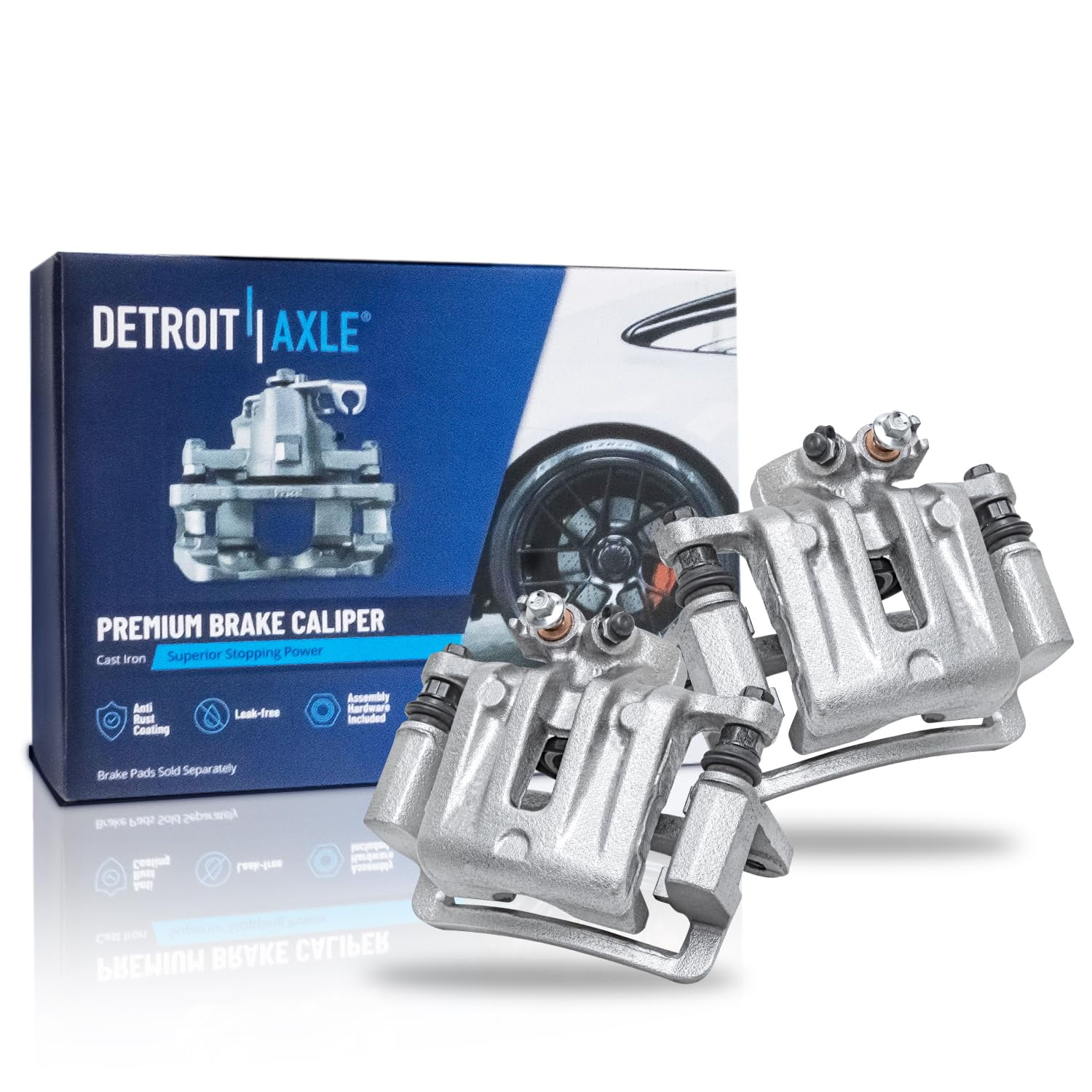 Detroit Axle - Rear Brake Calipers w/Brackets Replacement for Chevy Equinox Captiva Sport GMC Terrain Saturn Vue Pontiac Torrent