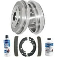 thumbnail image 1 of Detroit Axle - Rear Brake Drums + Ceramic Brake Shoes Replacement for 2010 2011 2012 2013 Honda Fit Insight - 6pc Set, 1 of 7