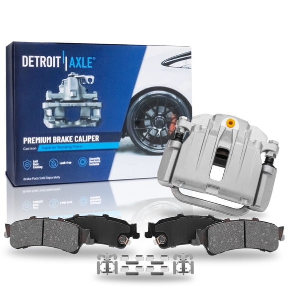 Detroit Axle - Rear Brake Kit for 03-06 Chevy GMC Silverado Sierra 1500 2006-2011 Cadillac DTS 2003-2005 DeVille Disc Brake Caliper w/Bracket Ceramic Brakes Pads Replacement