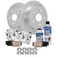 thumbnail image 1 of Detroit Axle - REAR Brake Kit for 2012-2017 Toyota Camry 2013-2018 Avalon Lexus ES350 ES300h Drilled & Slotted Disc Brake Rotors Ceramic Brakes Pads Brake Calipers Replacement: 11.06" inch Rotor, 1 of 6