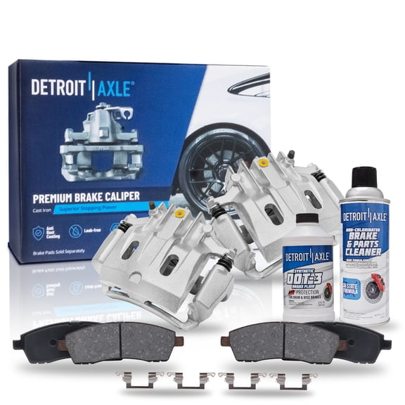 Detroit Axle - Rear Brake Kit for 2000-2005 Ford Excursion, 00-04 F-250 F-350 Super Duty, Disc Brake Calipers Ceramic Brake Pads 2001 2002 2003 2004 Replacement