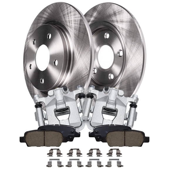 Detroit Axle - Rear Brake Kit for 2002-18 Nissan Altima 04-08 Maxima 2004 2005 2006 2007 2008 Replacement Brake Calipers Disc Brake Rotors Ceramic Brakes Pads: 11.46" Rotor