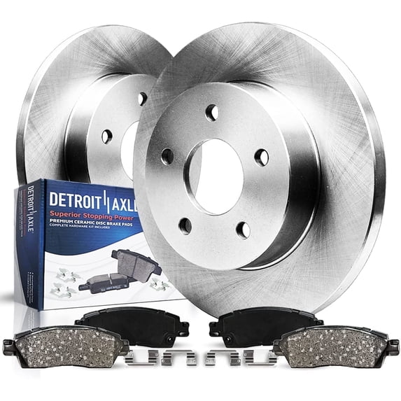 Detroit Axle - Rear Brake Kit for 2006-2015 Honda Civic, 2013-2015 ILX, 2006-2011 CSX Disc Brake Rotors Ceramic Brakes Pads Replacement: 10.24" inch Rotors