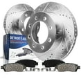 thumbnail image 1 of Detroit Axle - Rear Brake Kit for 2011-2019 Chevy GMC Silverado Sierra 2500HD 3500HD 2012 2013 2014 2015 2016 2017 2018 Drilled & Slotted Brake Rotors Ceramic Brakes Pads Replacement, 1 of 8