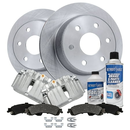 Detroit Axle - Rear Brake Kit for Chevy GMC Silverado Sierra Suburban Avalanche Yukon 1500 Tahoe Escalade Brake Rotors Brake Calipers Brackets Ceramic Brakes Pads Replacement [12.99 inch Rotors]